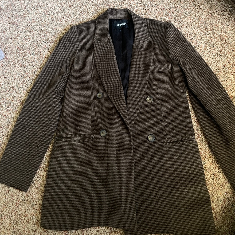 Reformation Houndstooth Blazer
